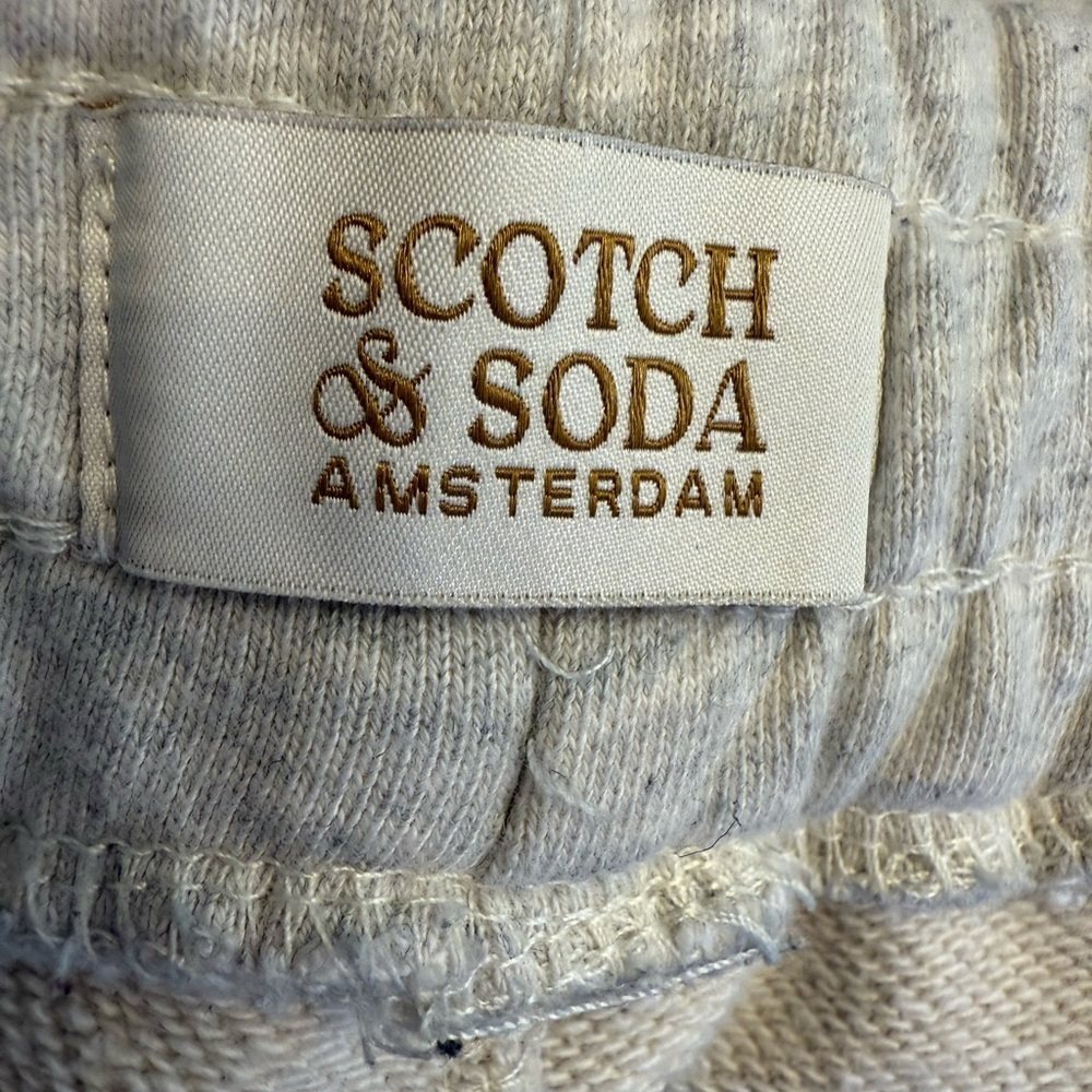 Scotch & Soda Born to Love unisex Joggers Sweat Pants Gray/Cream size Medium - Picture 7 of 13